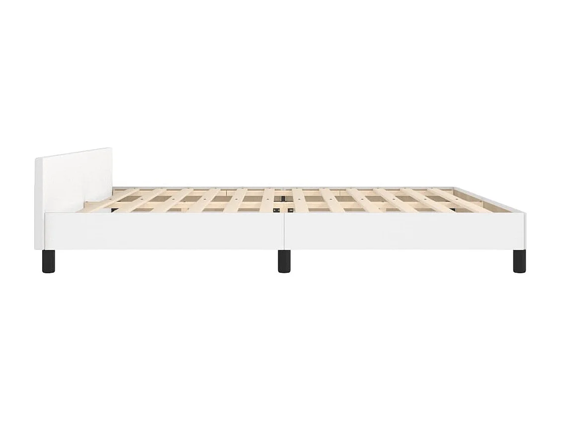 Bettgestell mit Kopfteil Weiß 200x200 cm Kunstleder