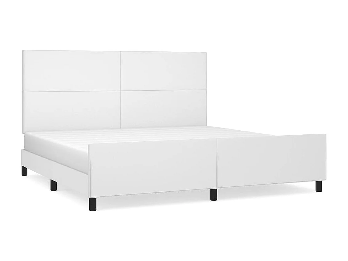 Giroletto con Testiera Bianco 200x200 cm in Similpelle