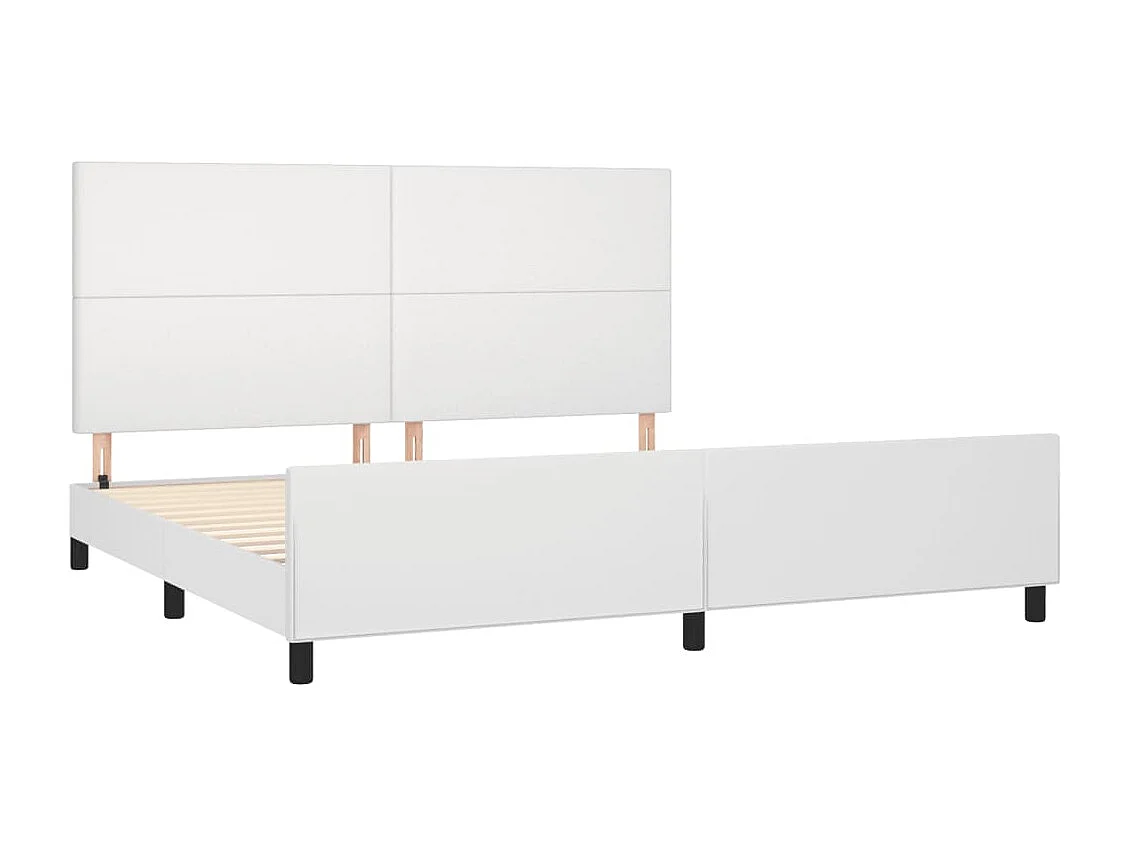 Giroletto con Testiera Bianco 200x200 cm in Similpelle