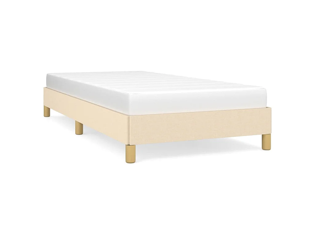 Cadre de lit sans matelas crème 80x200 cm tissu