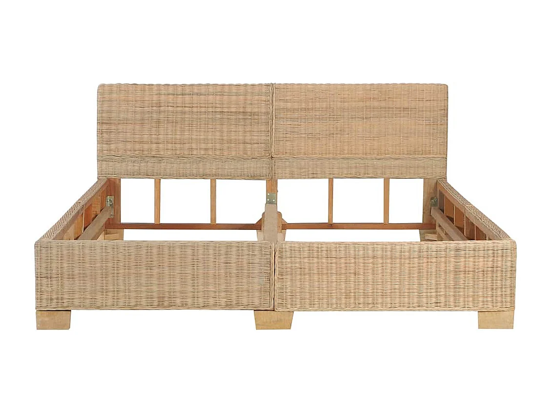 Cadre de lit avec tête de lit sans matelas rotin véritable