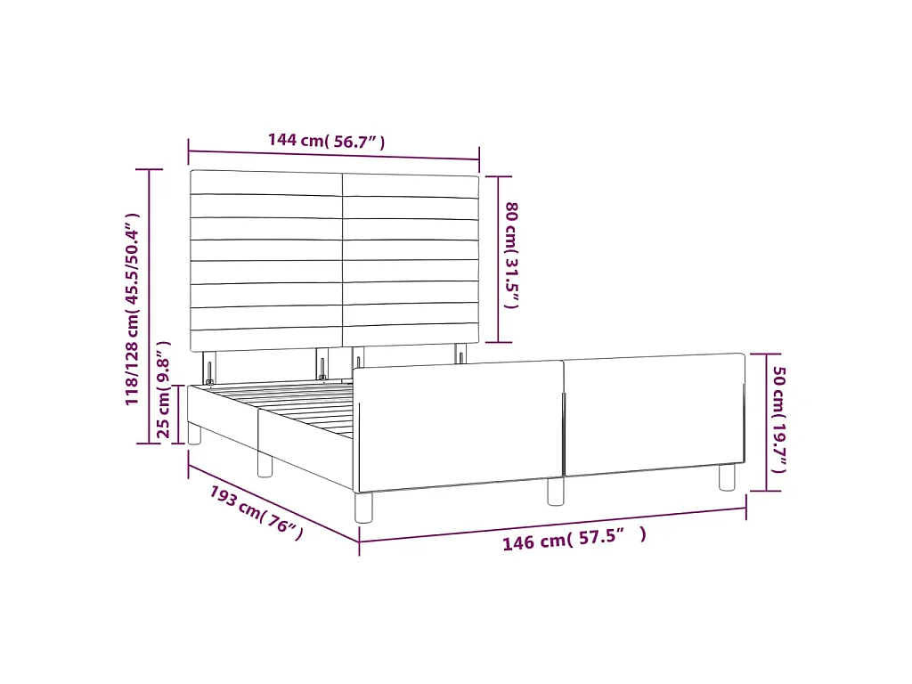 Bedframe zonder matras 140x190 cm fluweel zwart