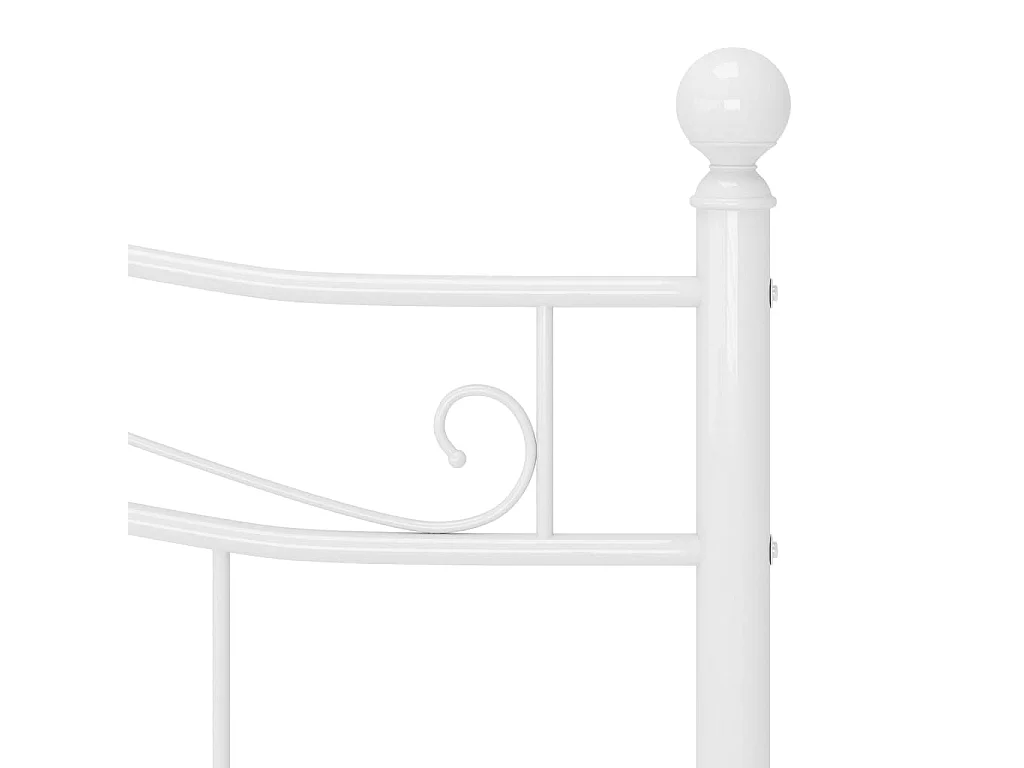 Cadre de lit Blanc Métal 180x200 cm