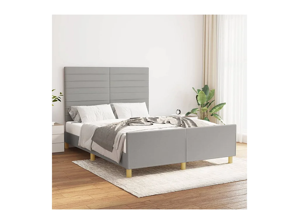 Bedframe zonder matras stof lichtgrijs 140x190 cm