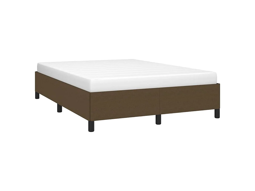 Bettgestell ohne Matratze Dunkelbraun 140x190 cm Stoff