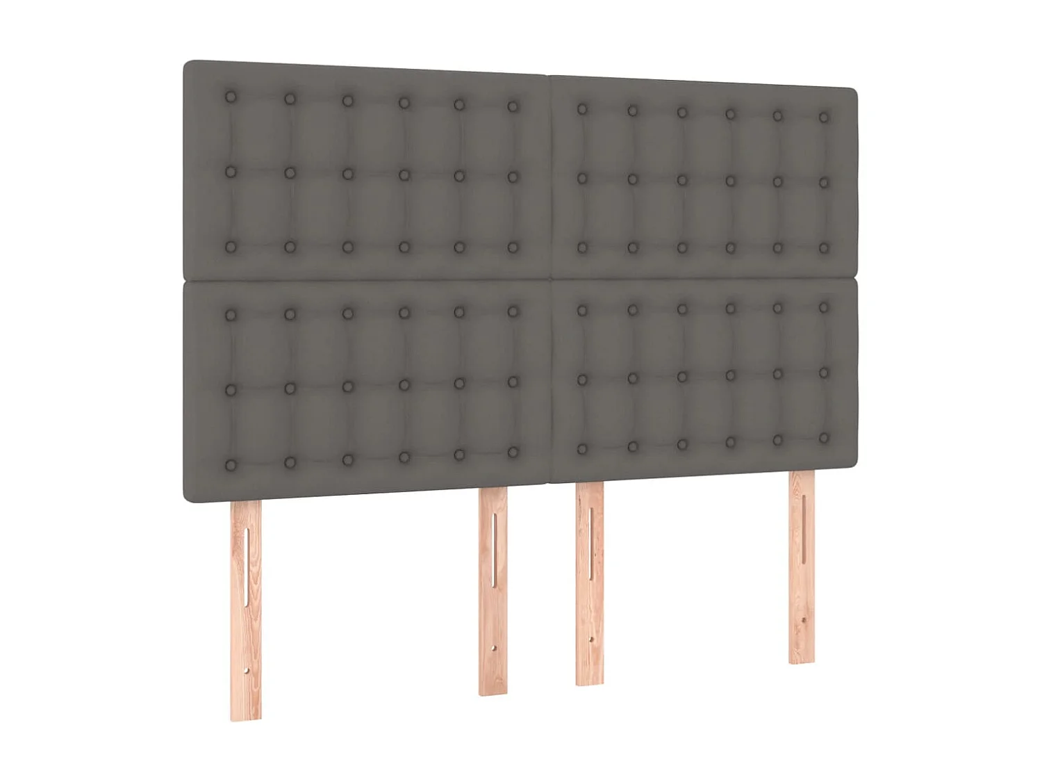 Bedframe met hoofdbord kunstleer grijs 140x190 cm