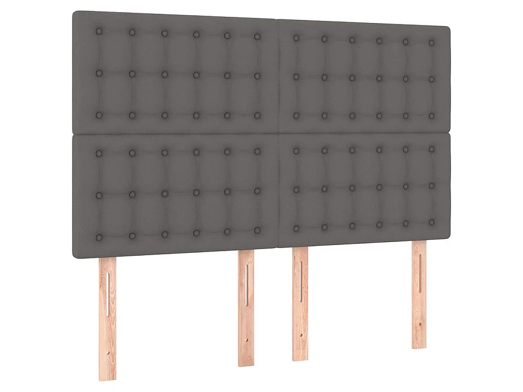 Cadre de lit sans matelas gris 140x190 cm similicuir