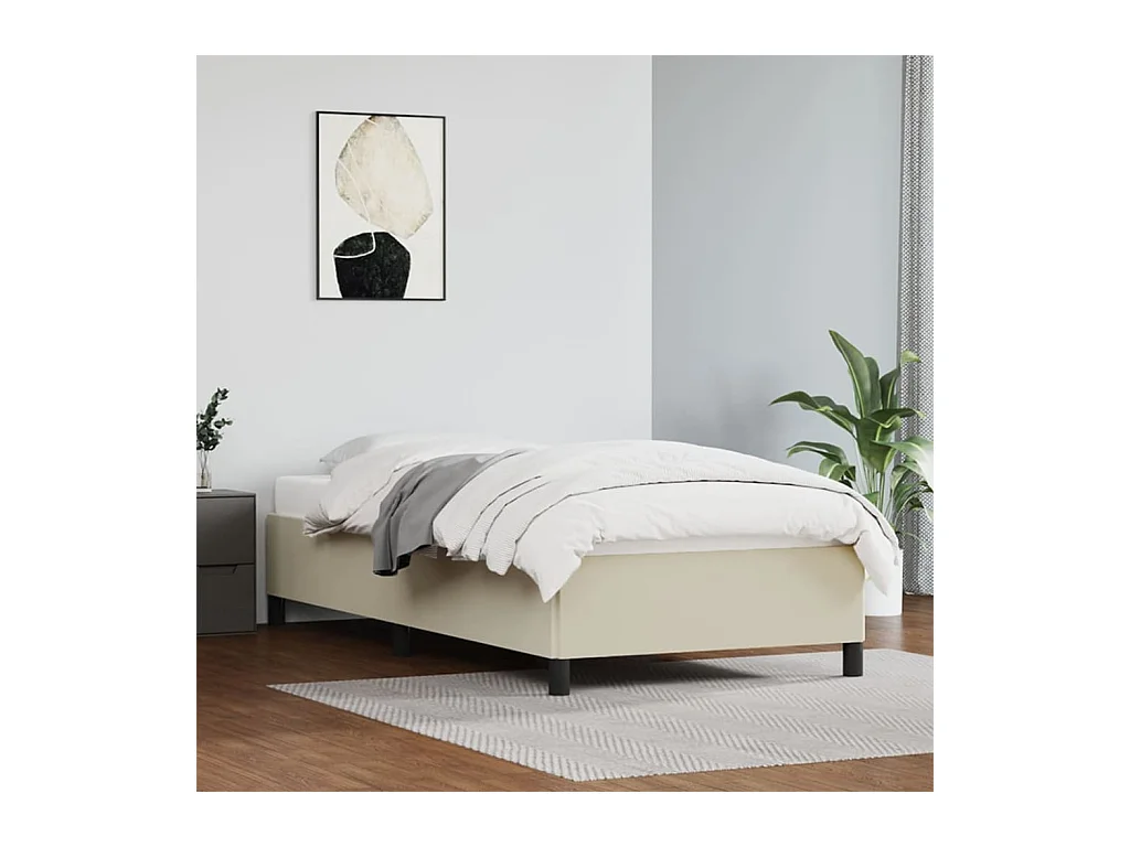 Cadre de lit sans matelas crème 90x200 cm similicuir