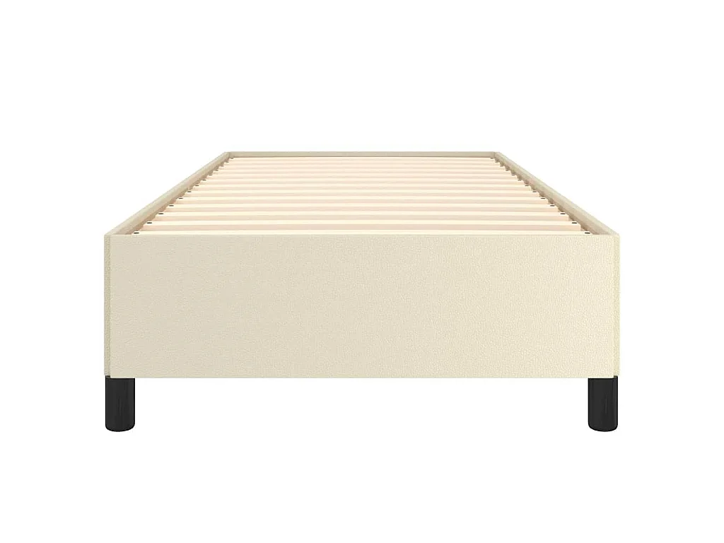 Bedframe kunstleer crèmekleurig 90x200 cm