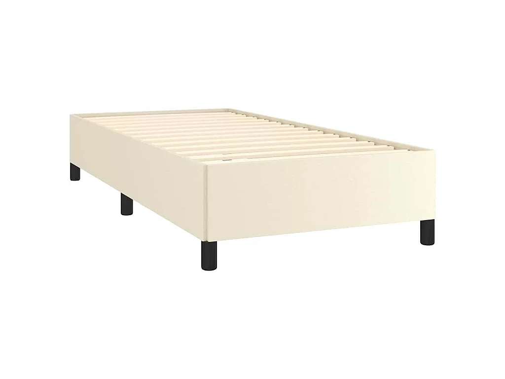 Bedframe kunstleer crèmekleurig 90x200 cm