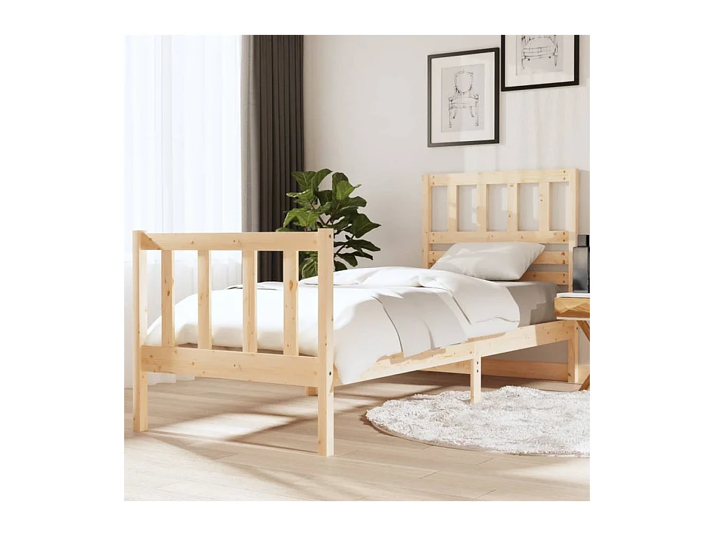 Cadre de lit sans matelas bois massif