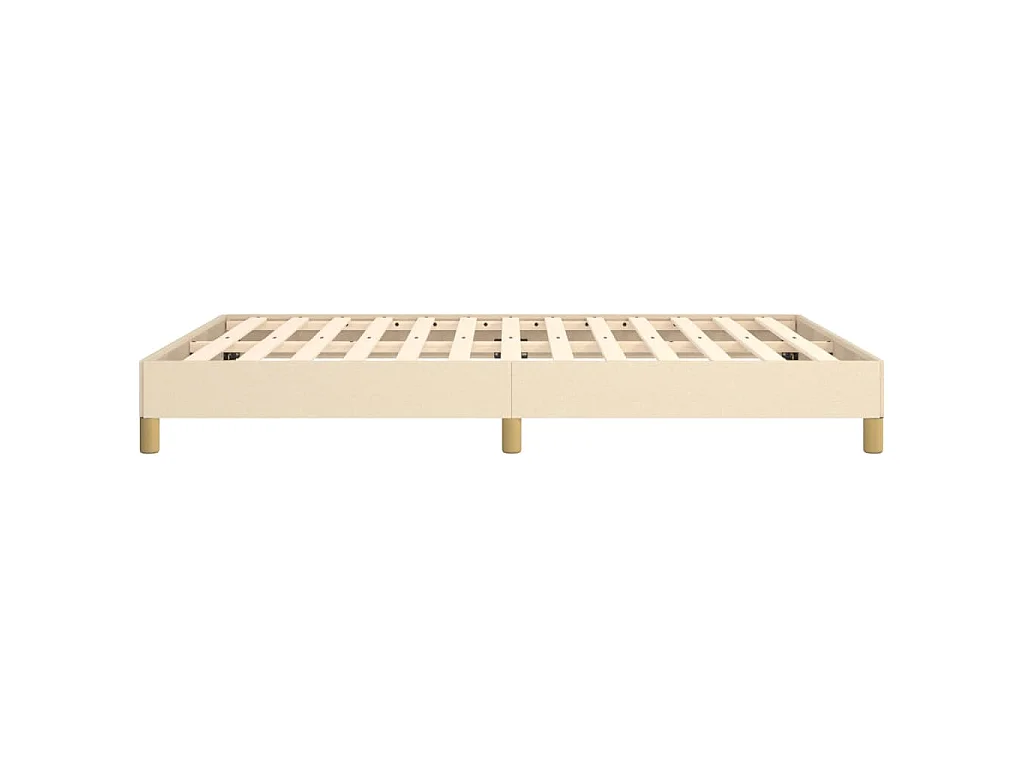 Cadre de lit sans matelas crème 160x200 cm tissu