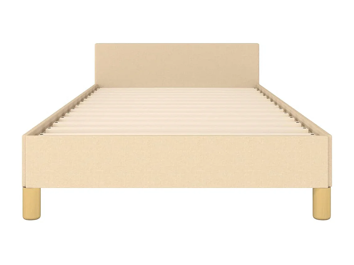 Cadre de lit sans matelas crème 90x190 cm tissu