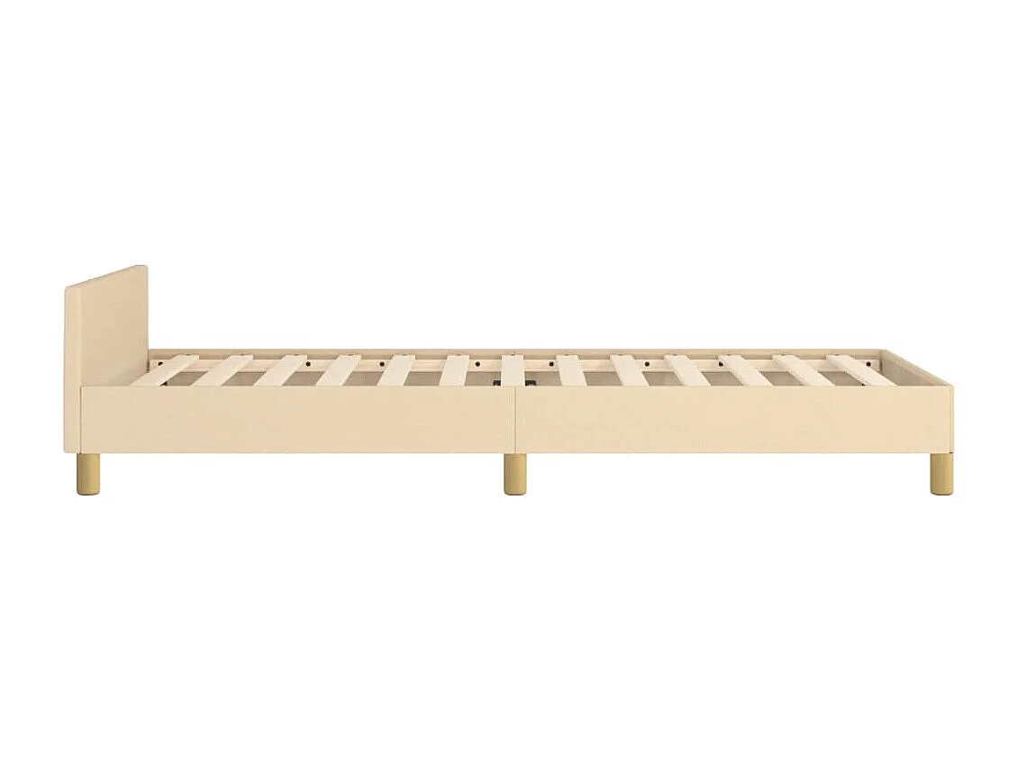 Cadre de lit sans matelas crème 90x190 cm tissu