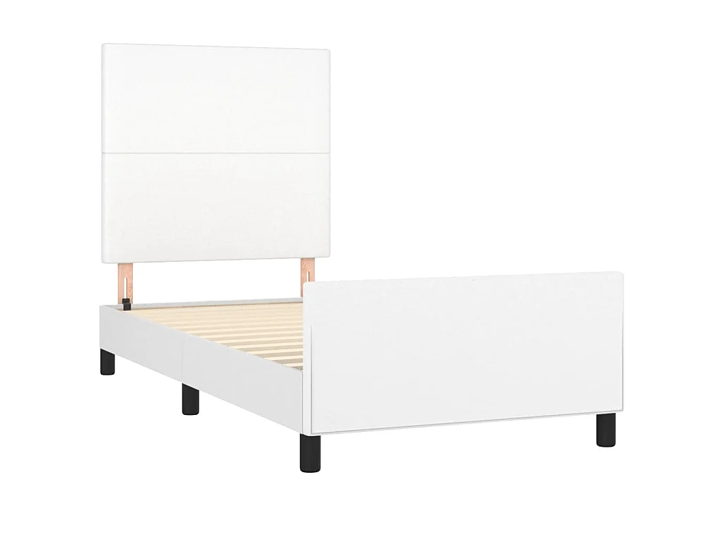 Giroletto con Testiera Bianco 90x200 cm in Similpelle