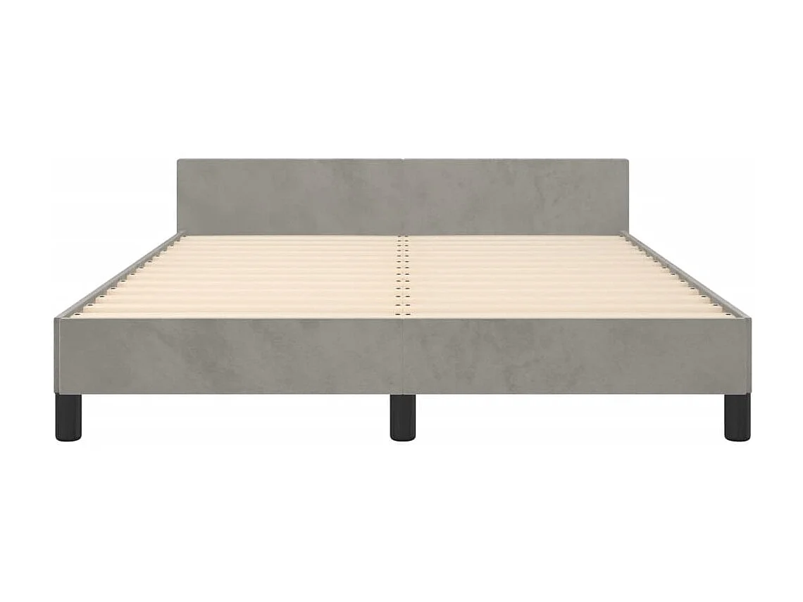 Bettgestell ohne Matratze Hellgrau 140x200 cm Samt