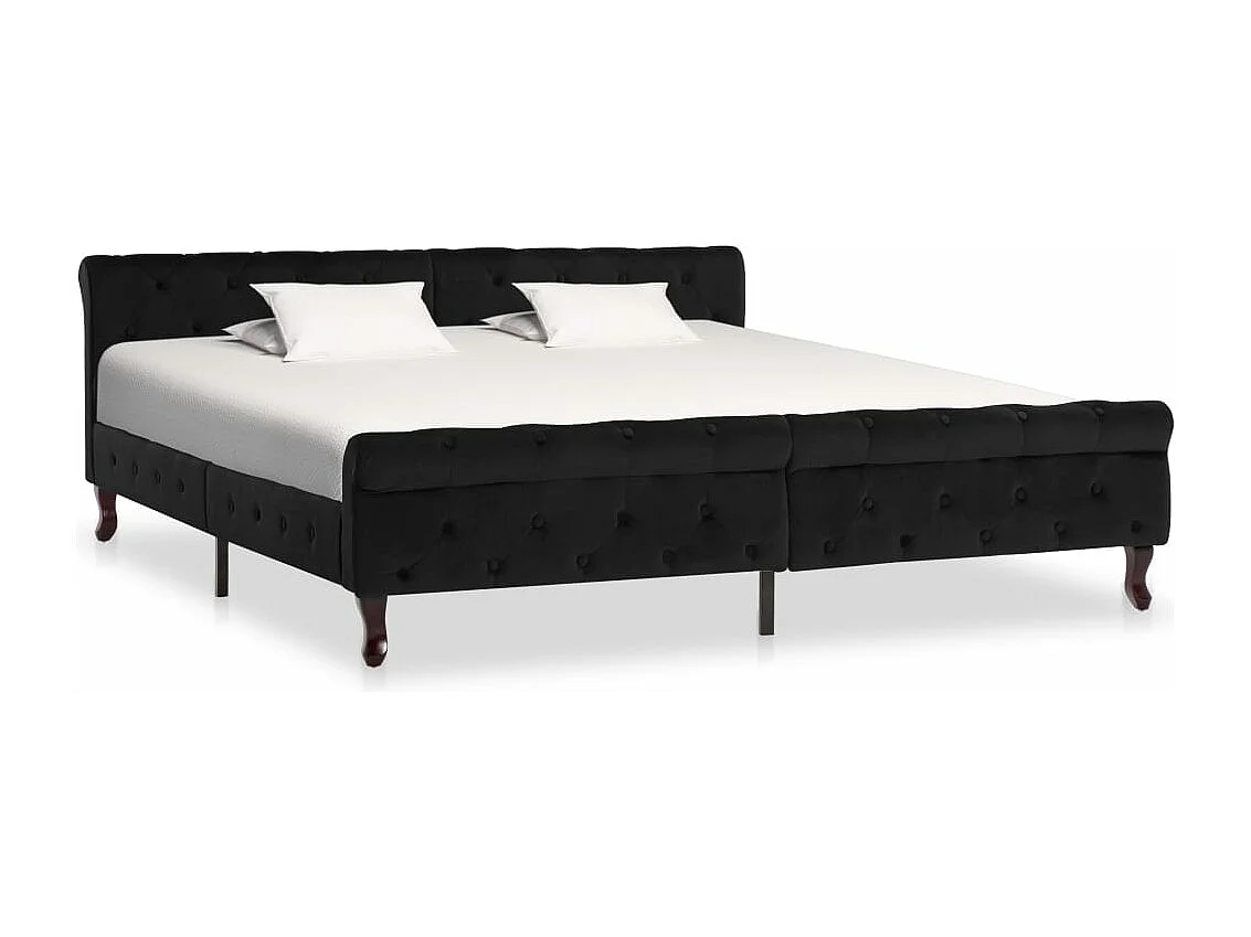Cadre de lit sans matelas noir velours 180x200 cm