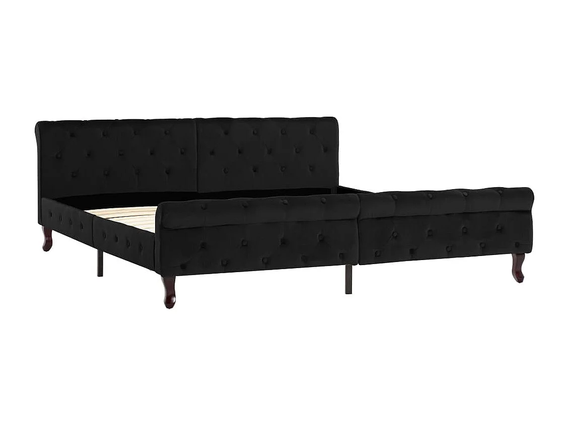 Cadre de lit sans matelas noir velours 180x200 cm