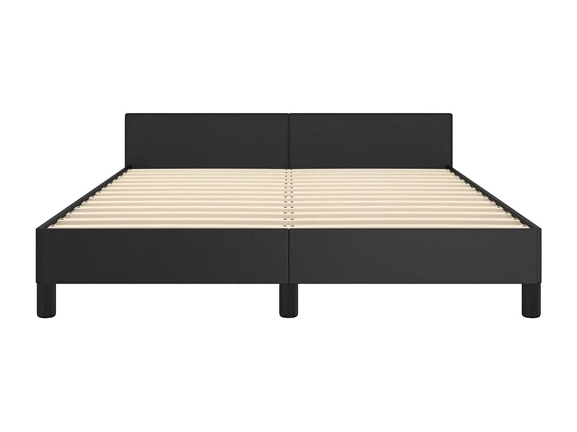 Cadre de lit sans matelas noir 140x190 cm similicuir