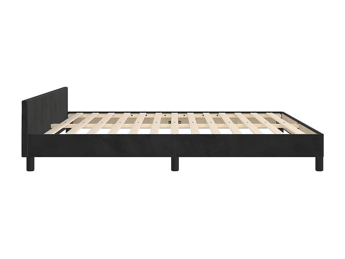 Cadre de lit sans matelas noir 160x200 cm velours