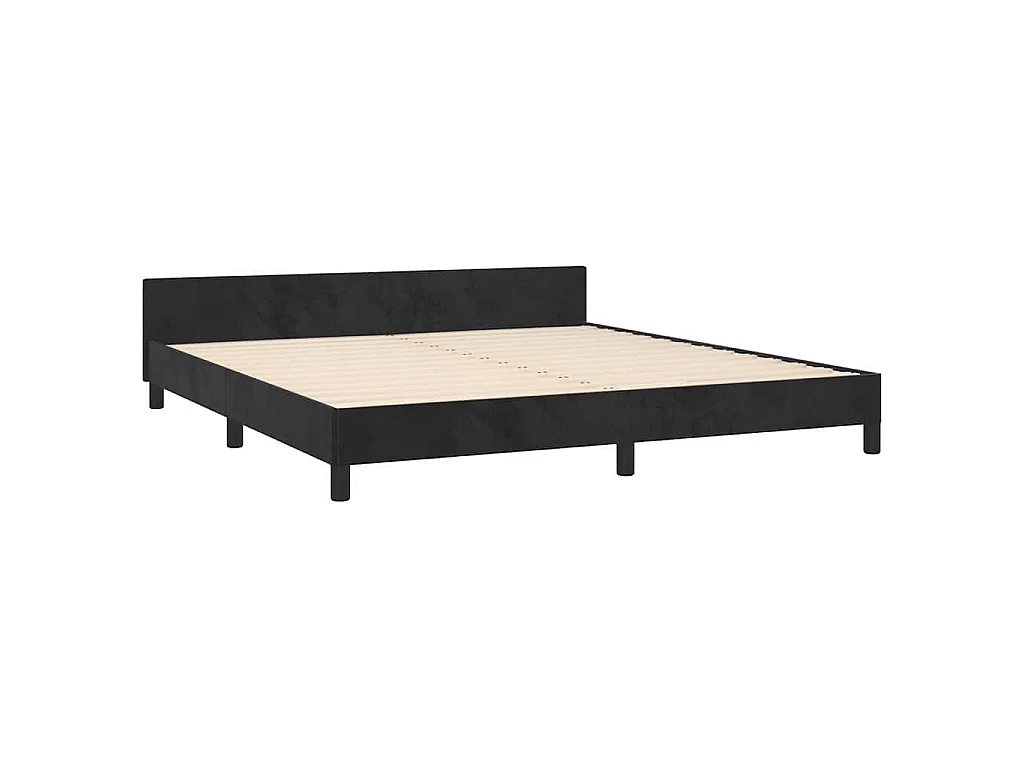 Cadre de lit sans matelas noir 160x200 cm velours