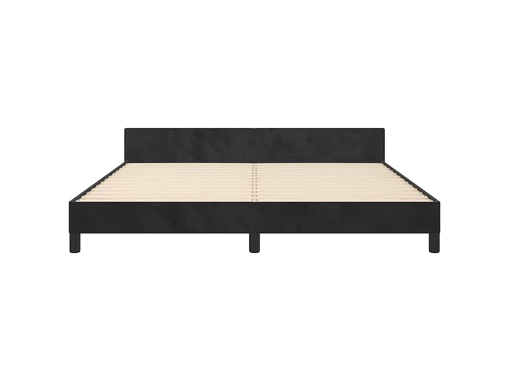 Cadre de lit sans matelas noir 160x200 cm velours
