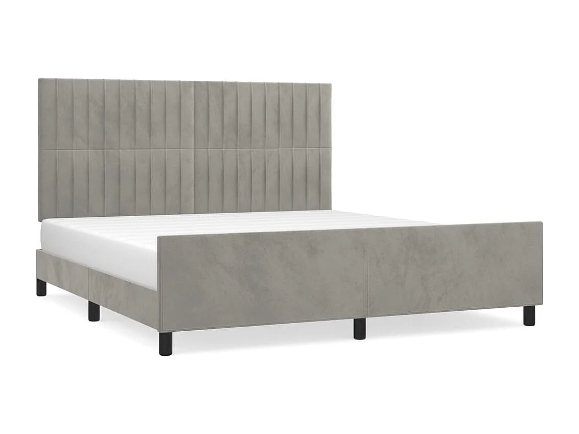 Bedframe zonder matras 160x200 cm fluweel lichtgrijs