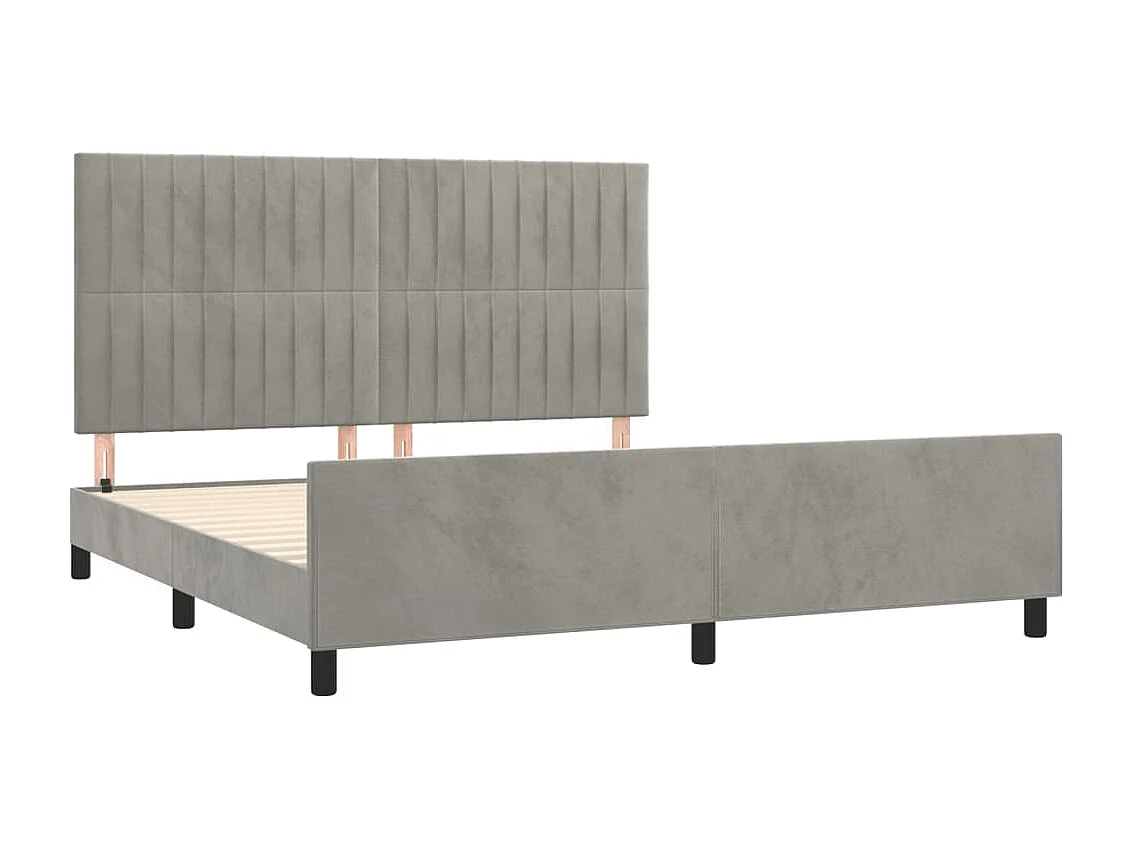 Bedframe zonder matras 160x200 cm fluweel lichtgrijs
