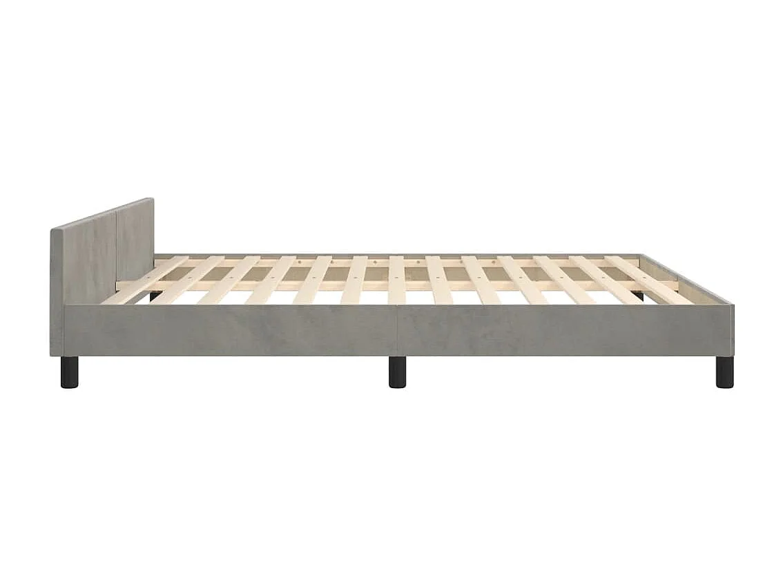 Bedframe zonder matras 160x200 cm fluweel lichtgrijs
