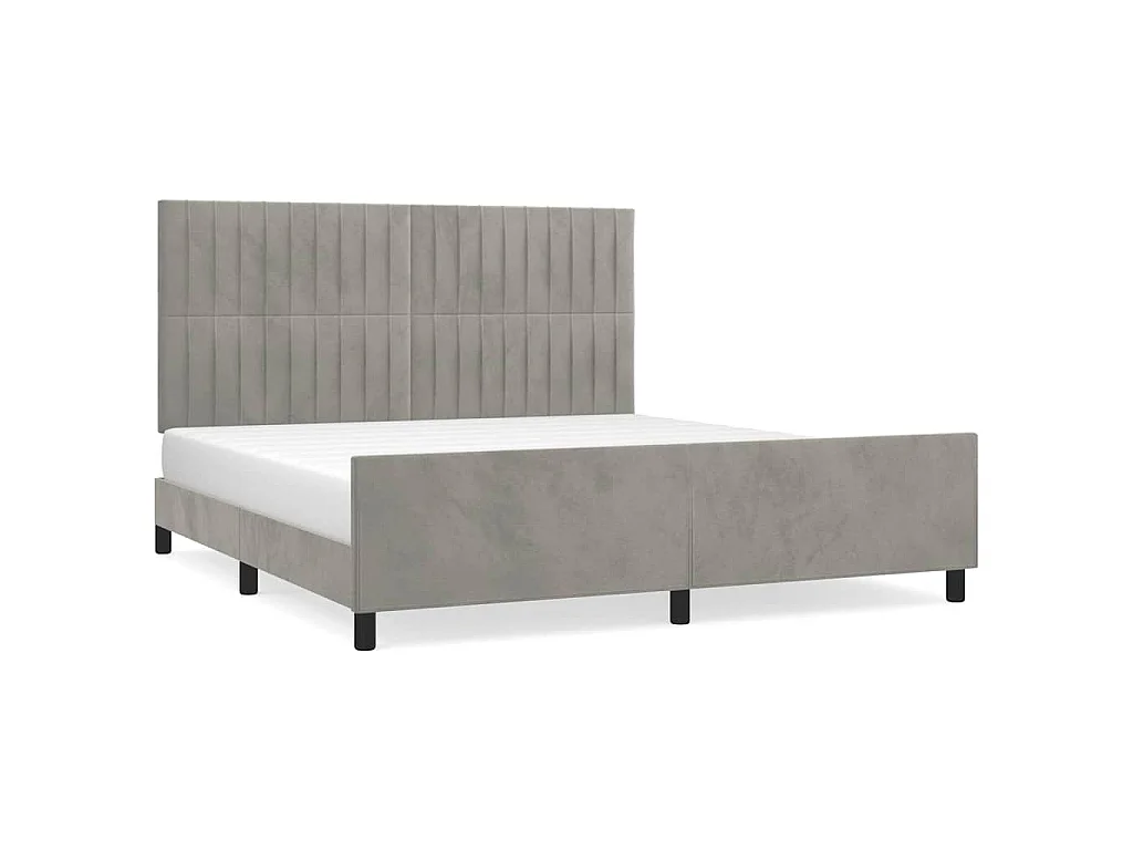 Bedframe zonder matras 160x200 cm fluweel lichtgrijs