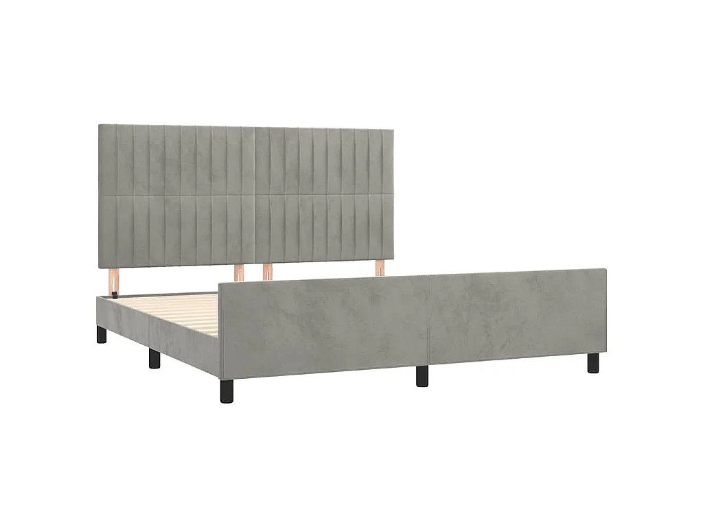 Bedframe zonder matras 160x200 cm fluweel lichtgrijs