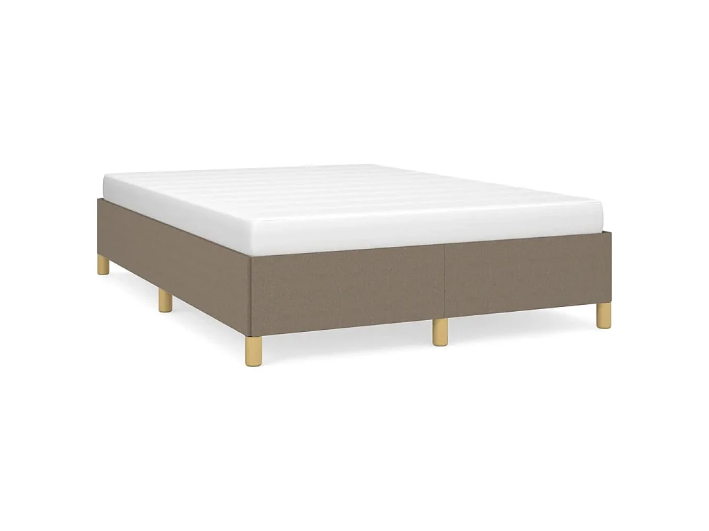 Cadre de lit sans matelas taupe 140x190 cm tissu