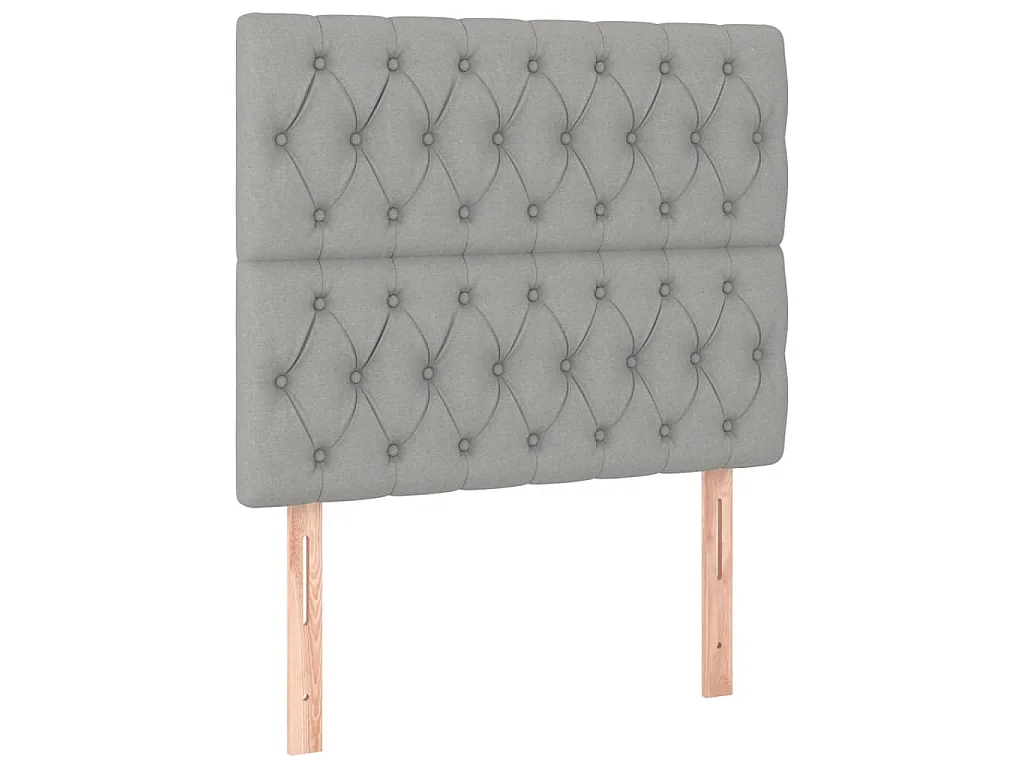 Cadre de lit sans matelas gris clair 90x190 cm tissu