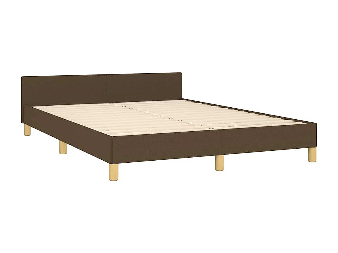 Bedframe zonder matras stof donkerbruin 140x190 cm