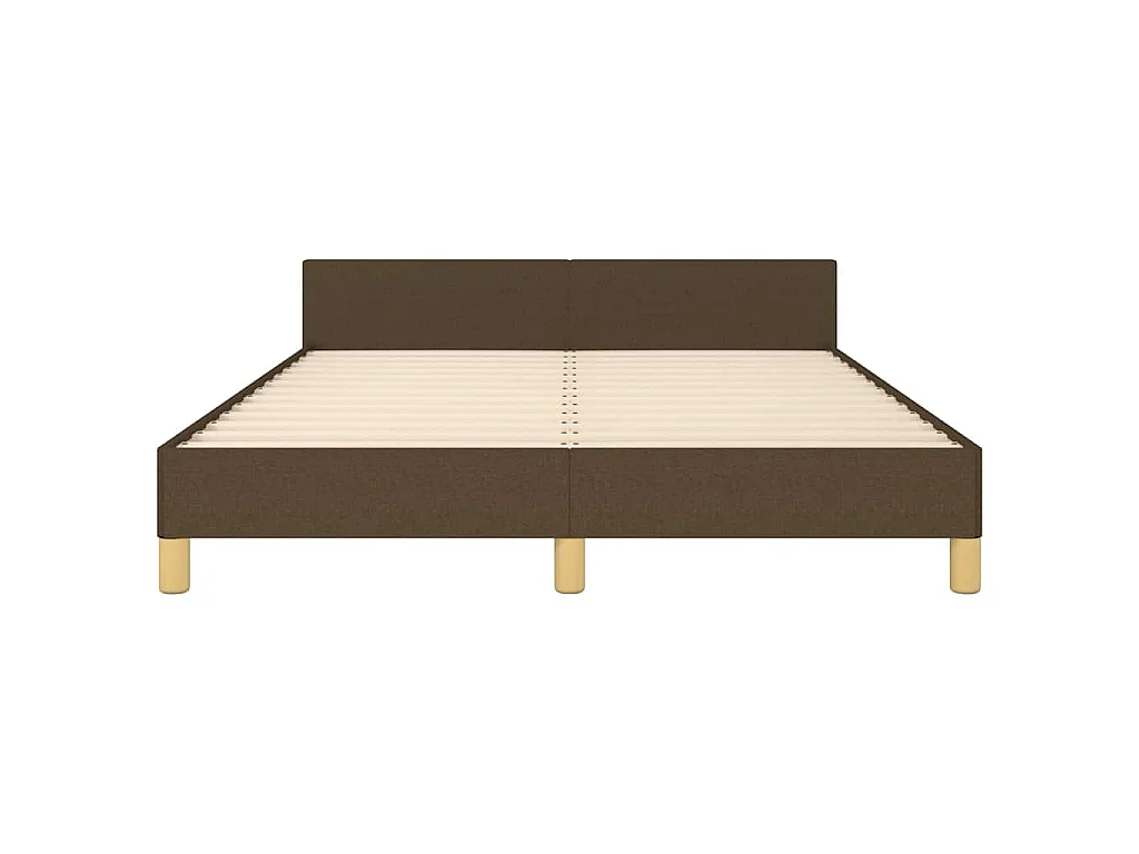 Cadre de lit sans matelas marron foncé 140x190 cm tissu