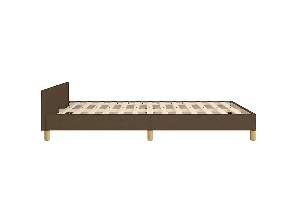 Cadre de lit sans matelas marron foncé 140x190 cm tissu