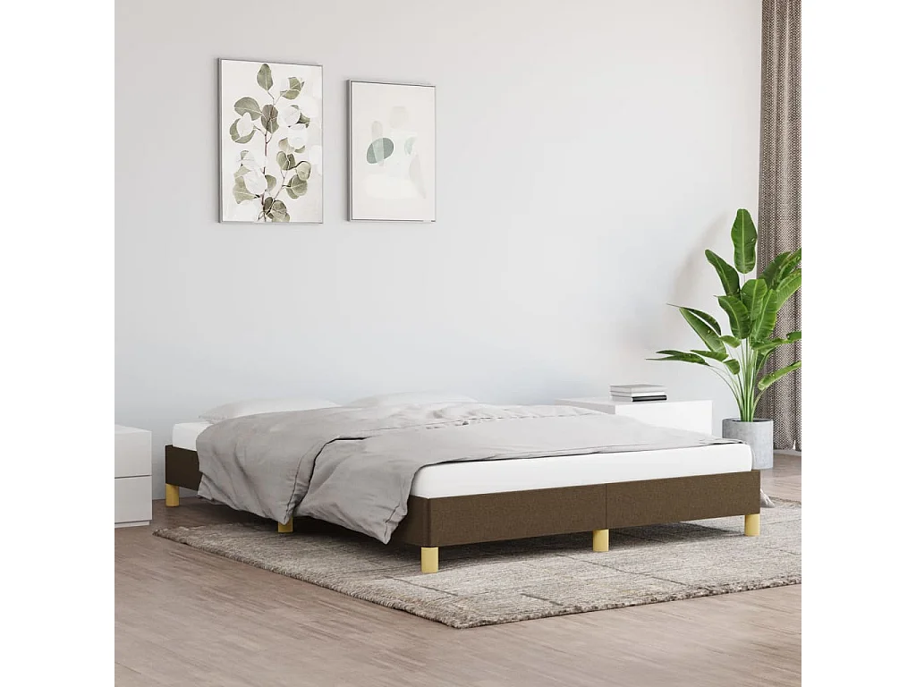 Bedframe zonder matras stof donkerbruin 160x200 cm