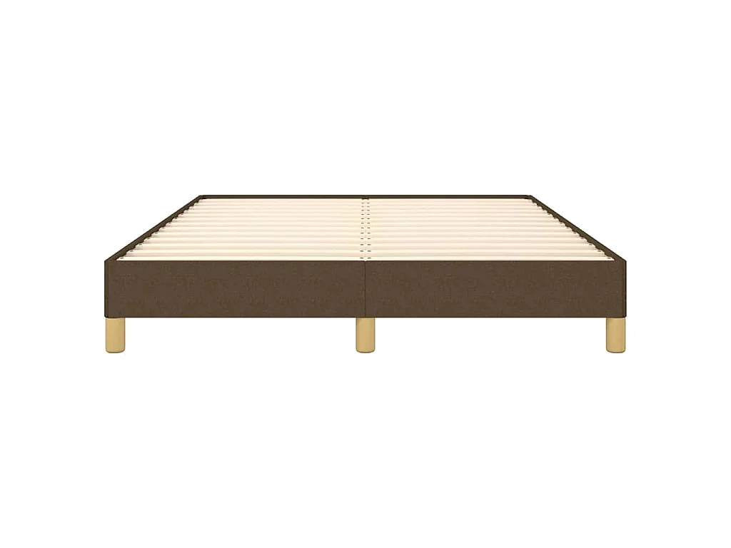 Estrutura de cama sem colchão 160x200 cm tecido castanho-escuro
