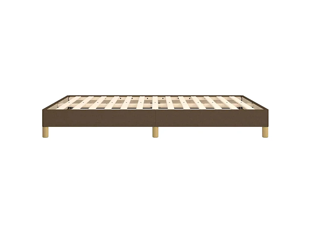 Estrutura de cama sem colchão 160x200 cm tecido castanho-escuro