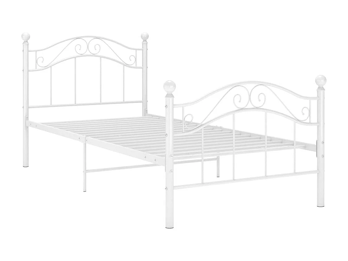Bett Weiß Metall 100x200 cm