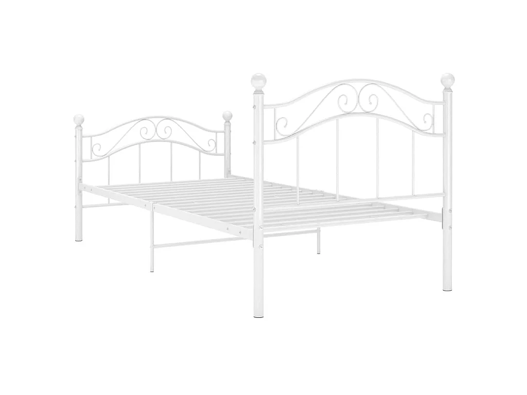 Bett Weiß Metall 100x200 cm