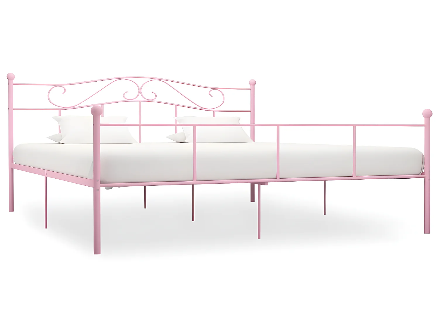 Cadre de lit Rose Métal 200x200 cm