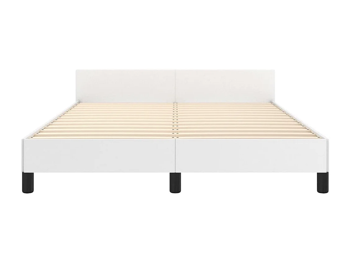 Cadre de lit sans matelas blanc 140x190 cm similicuir