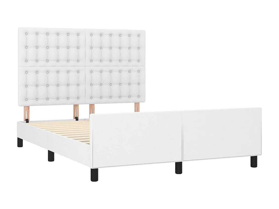 Cadre de lit sans matelas blanc 140x190 cm similicuir