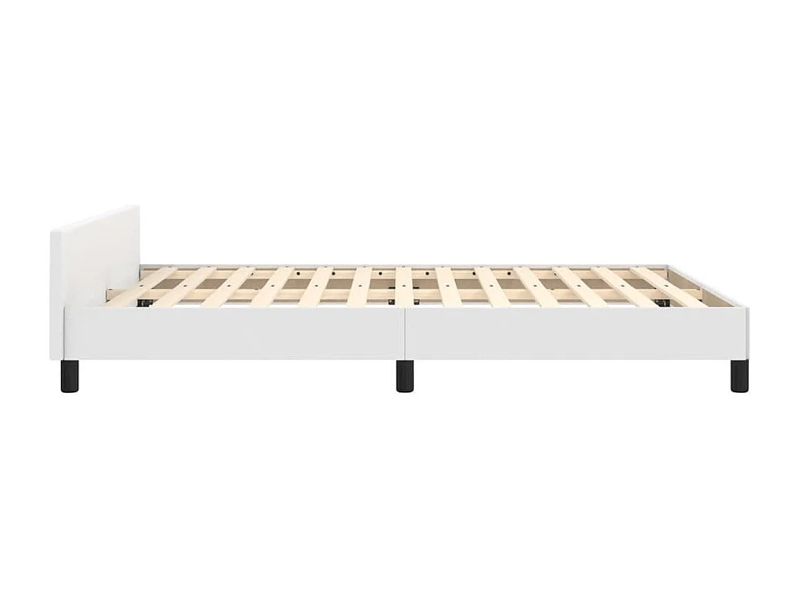 Cadre de lit sans matelas blanc 140x190 cm similicuir