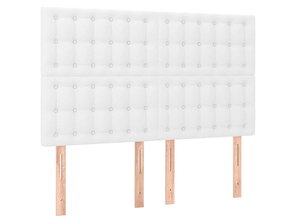 Bettgestell mit Kopfteil Weiß 140x190 cm Kunstleder