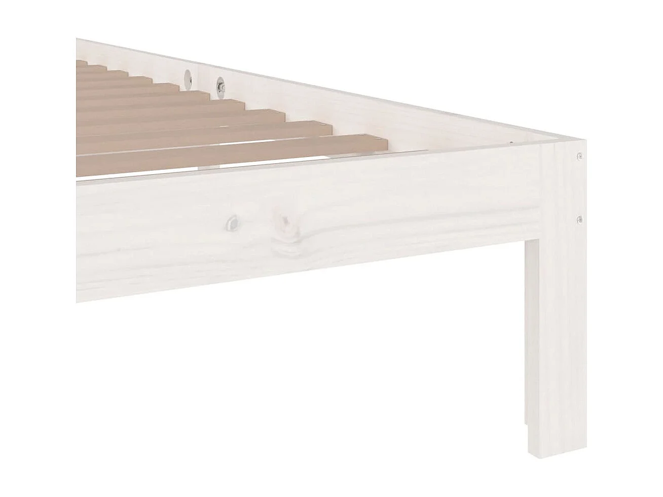 Bedframe massief hout wit 75x190 cm