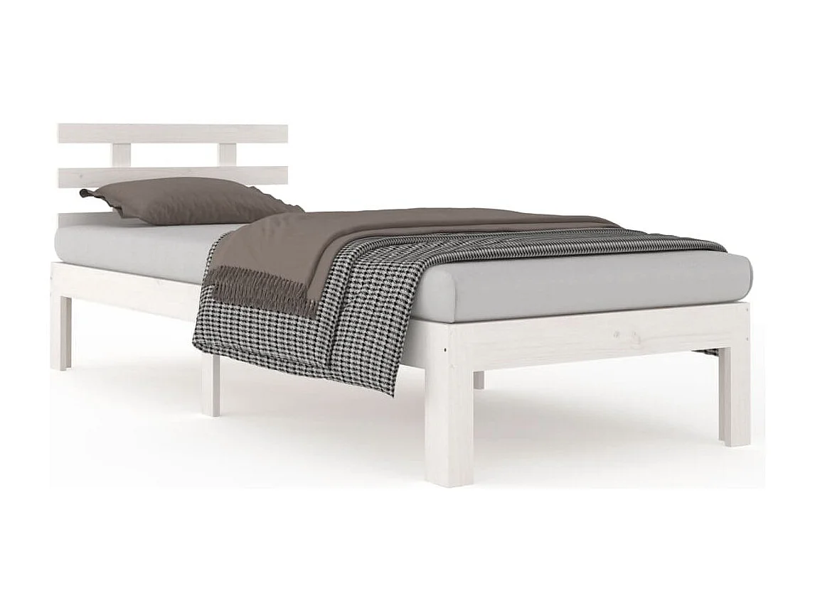 Cadre de lit sans matelas blanc 75x190 cm