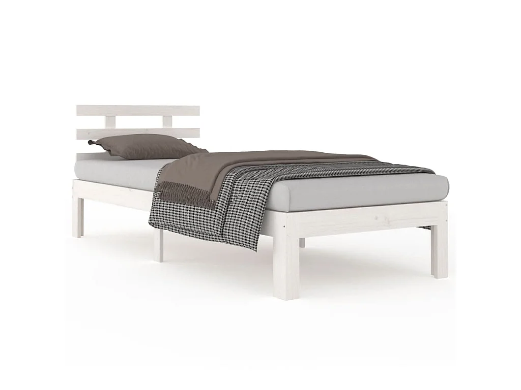 Cadre de lit sans matelas blanc 75x190 cm