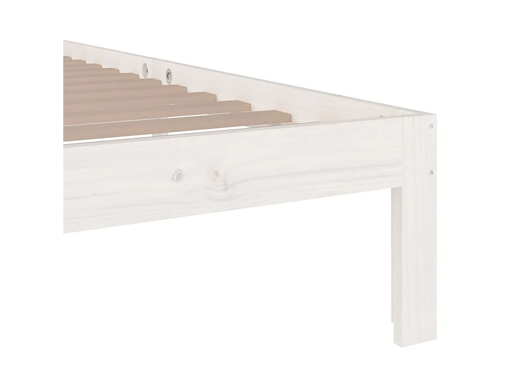 Cadre de lit sans matelas blanc 75x190 cm